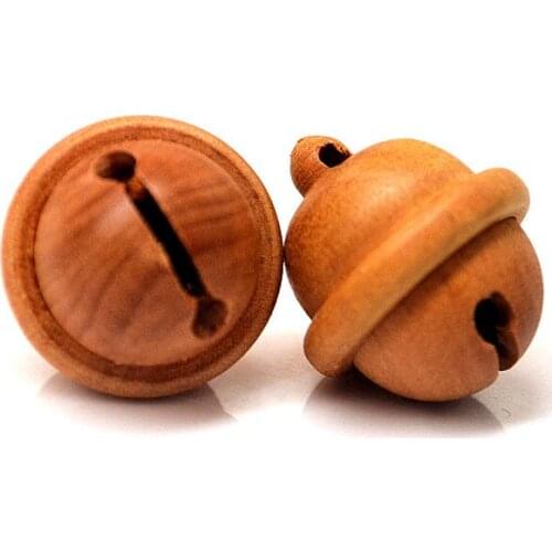 10Pcs Bells Wooden Peach Wood Diy Handmade Bell 20Mm Natural Environmental Protection Necklace Bracelet Bag Clothing Accessories