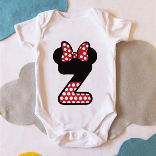 Disney Letter Name Combination Minnie Mouse Alphabet Font Bow A B C D E Graphic Harajuku Baby Girl Onesie Newborn Clothes