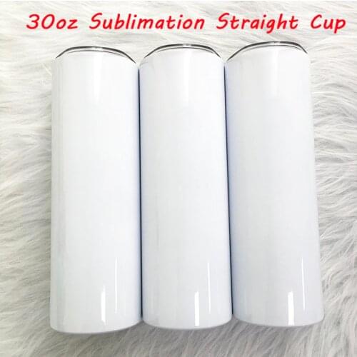 Best Selling 30oz DIY Sublimaton Straight Skinny Tumbler Big Capacity Portable Stainless Steel Creative Water Bottle For Travel
