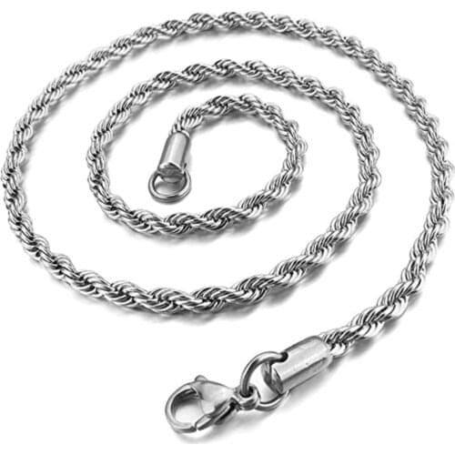 Mens Stainless Steel Rope Chain Hot Selling Fashion Jewelry Can Be Wholesale And Gift