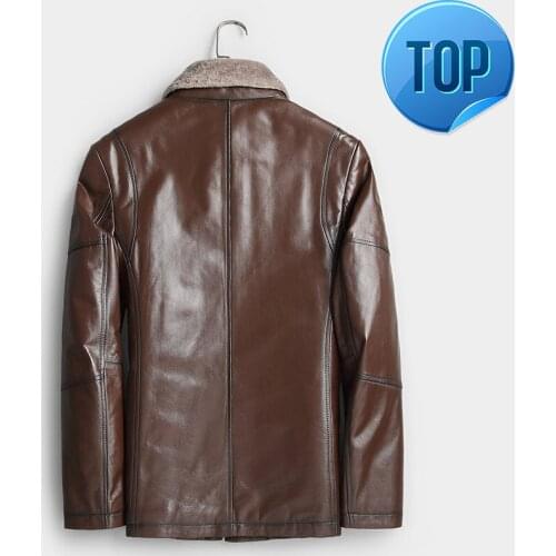 New Genuine 2021 Leather Jacket Men Autumn Winter 100% Real Sheepskin Coat Parka Leather Jackets Veste Cuir Homme 1706