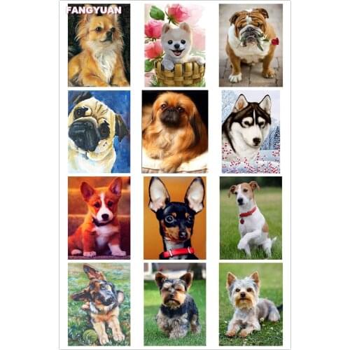 Cute Dogs 5D Diy Diamond Painting Accessories Cartoon Animals Full Drill Cross Stitch Kit Diamond Mosaic Embroidery Home Decor