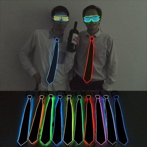 2020 New style Light Up EL Wire Bow Tie Necktie with flashing function LED Men Lights Bowtie Wedding Glow Party Supplies