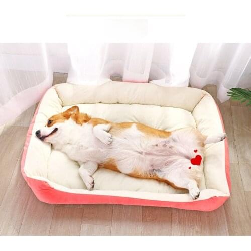 2021NEW Large Pet Cat Dog Bed 8Colors Warm Cozy Dog House Soft Fleece Nest Dog Baskets House Mat Autumn Winter Waterproof Kennel