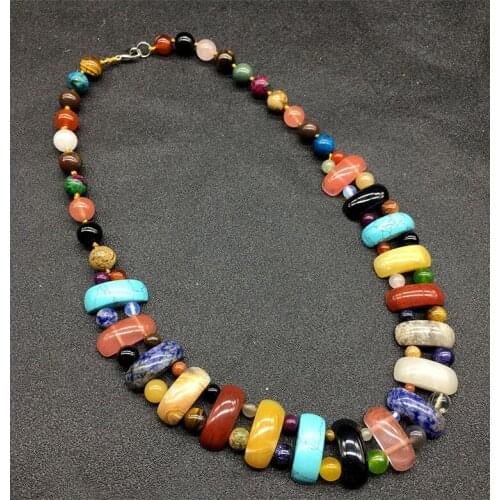New Design Hot sell multicolor cross-border natural stone 50cm necklace fashion jewelry