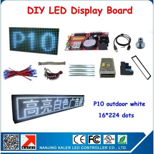 P10 led panel outdoor white color oudoor advertising led display screen with all diy kits magnets,keel,control card,cable,frame