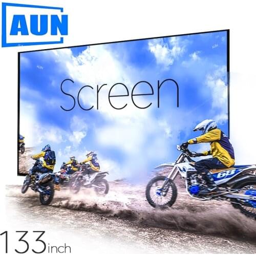 SALE | AUN Projector Screen 133/120/100 Inch Thicken Foldable Portable White Cloth Material for 1080P 4K 2K Home Theater