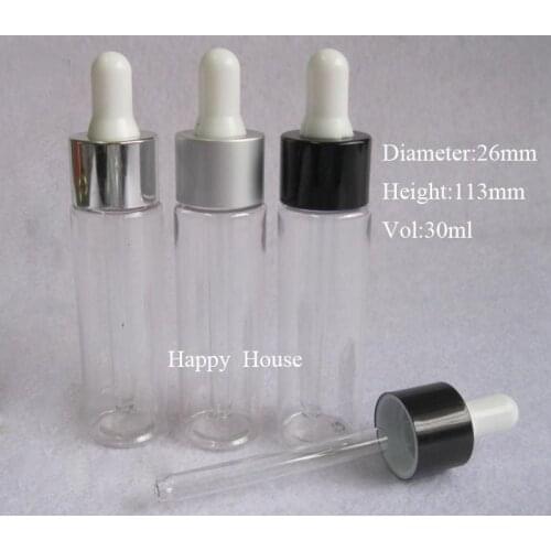 30 x 30ml Clear PET Dropper Bottle 30cc Transparent Pipette Dropper Vial 1oz Cosmetic Container 1oz Cosmetic Drop Vials