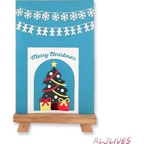 RLJLIVES Christmas Tree & FlAg Metal Cutting Dies Stencils for DIY Scrapbooking album Decorative Embossing DIY Paper Cards