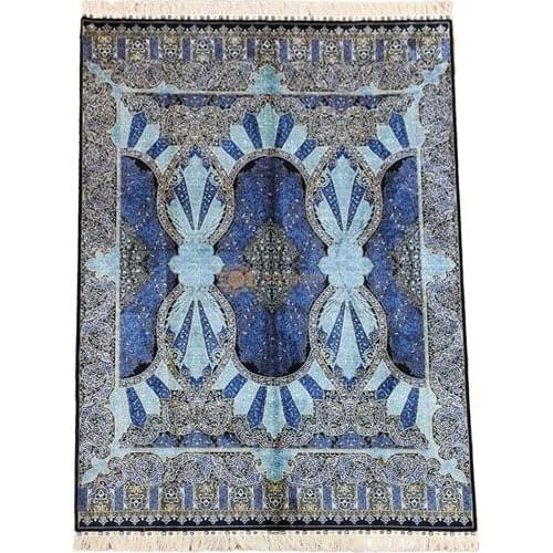 Seeykeep™ 6.56x9.84ft Rectangle Silk Handknotted Exquisite Blue Starry Door Design Rug-NY3016267