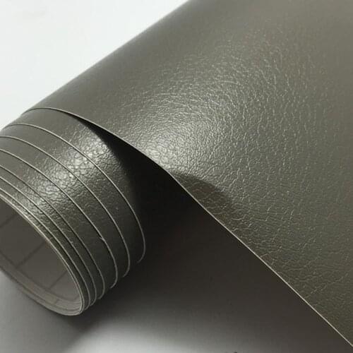 Grey Leather Grain Texture Vinyl Car Wrap Sticker Decal Film Sheet Adhesive Sticker Interior Car Styling Covering Wrapping
