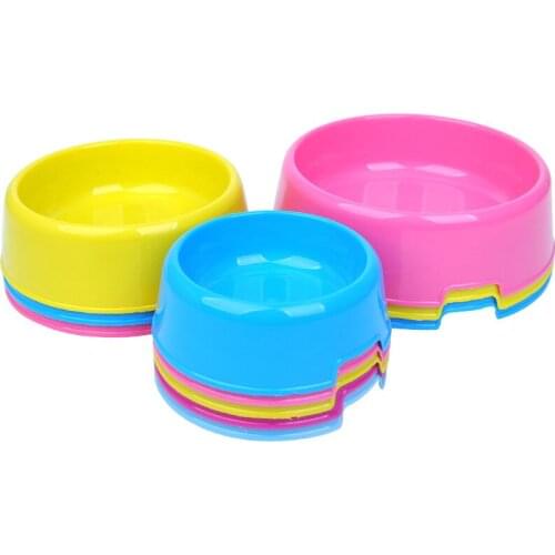 Pet Dog Bowl Plastic Puppy Cat Food Water Drinking Dish Feeder Cat Puppy Feeding Supplies Portable Small Dog Accessories
