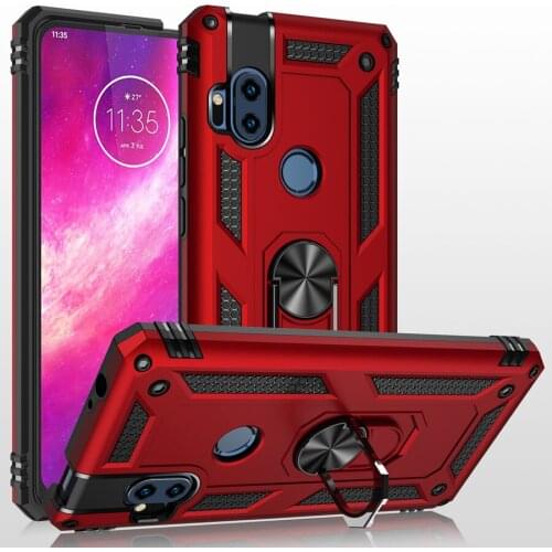 Heavy Duty Rugged Cover Ring Bracket Magnetic Holder Shockproof Kickstand case for for Moto One Hyper