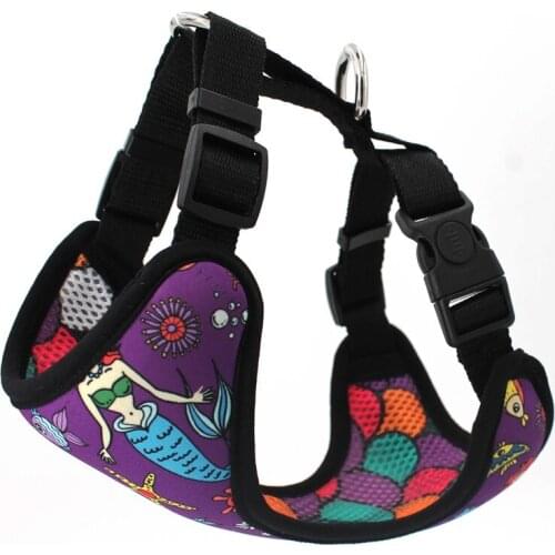 Sea World Comfort soft breathable neoprene mesh dog harness vest with leash ,hanfmade dog-harness