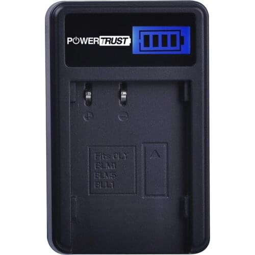 PS-BLM1 BLM1 LCD USB Battery Charger for Olympus C-5060, C-7070, C-8080, E-1, E-3, E-30, E-520, EVOLT E-300