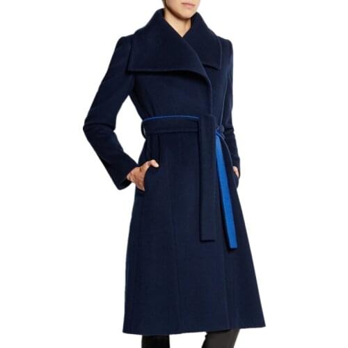 MUST HAVE Easy-match Turn-down Collar Long Style Woolen Jacket Women Fall/Winter Wool Coat