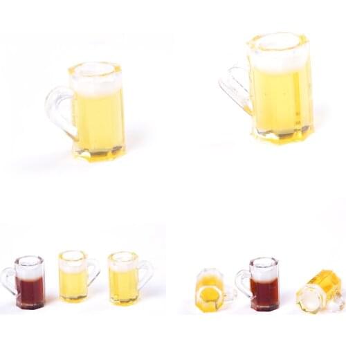 1Pc Mini Cups Goblet Doll House Beer Cups Miniature Kitchen Toys 1:12 Dollhouse Mini Beer Cups Kawaii Miniature Drink Japanese