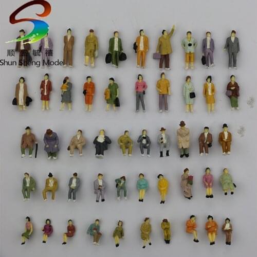 100pcs 1:87 Well Painted Figures Seated and Standing color figures Passenger HO Scale