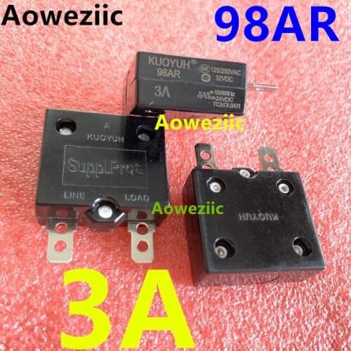 2Pcs KUOYUH 98AR 3A Breaker Automatic Reset Overcurrent Overload Protector Motor Protection Switch Leakage Protector Fuse