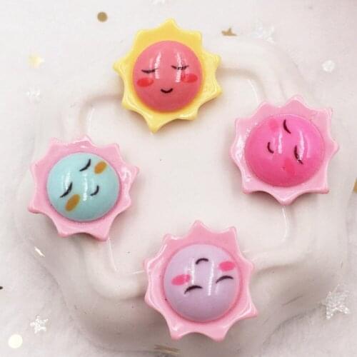 Resin Mix 20mm Lovely Colorful Smile Egg Sun 20PCS Scrapbook Flatback Stone Cabochon Figurines DIY Home Crafts OF593
