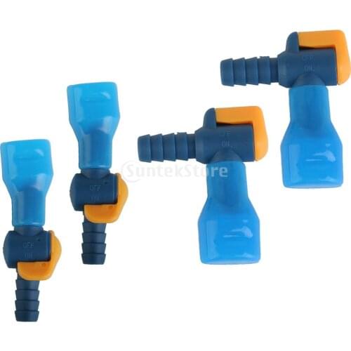 4 Pieces Straight & Right Angle Type Replacements Hydration Pack Bladder Water Bag Suction Pipe Tube Nozzle with Dust Cap