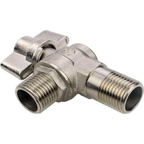 4 Points Full Copper Large Flow Angle Valve Ball Valve 1/2 Right Angle Ball Core Faucet Triangle Ball Valve Water Heater Switch