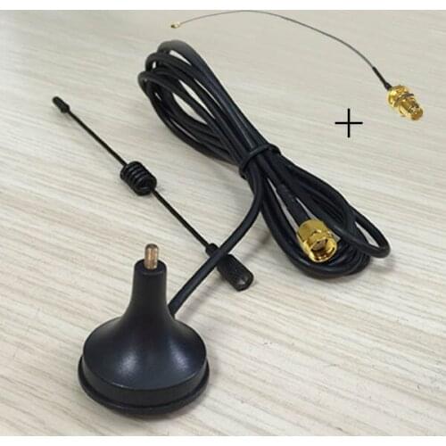 433Mhz radio antenna 3dbi magnetic base extension cable 1.5m RP SMA male + RF IPX / u.fl Switch RP-SMA Female Pigtail Cable 15cm