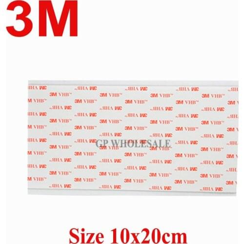 5pcs/lot 3M VHB 4910 Double Sided Adhesive Acrylic Foam Tape Clear 20cm*10cm*1mm 100mmx200mm