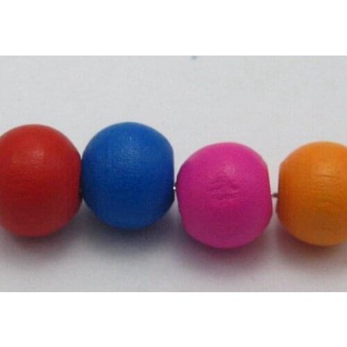 50 Mixed Bright Candy Color 14mm Round Wood Beads~Wooden