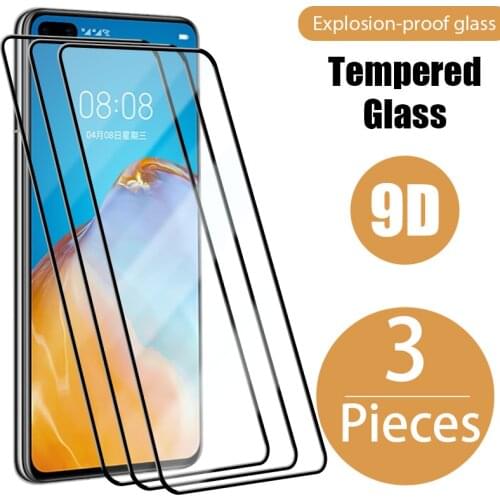 9D 3PCS Tempered Glass For Huawei P50 P30 P20 P40 Lite P30 Screen Glass For Huawei P20 Pro Mate 20 10 30 Lite P50 P Smart 2019