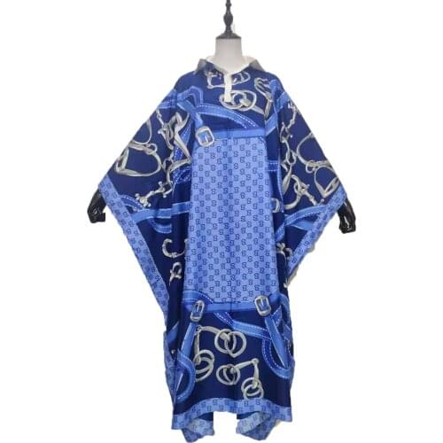 Abaya Muslim 2021 Traditional Silk Batwing Sleeve Kaftan Maxi Dress Plus Size African Floral Full Length Bohemian Long Dress