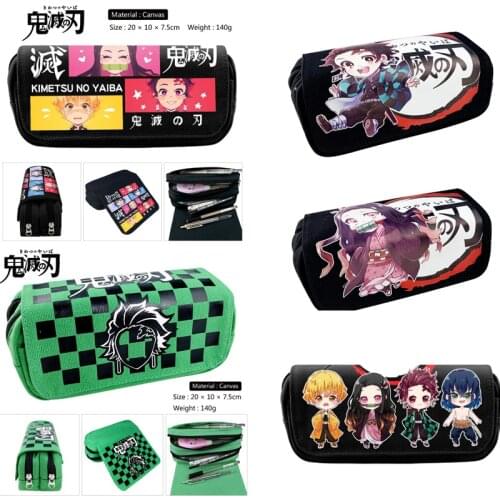 Anime Demon Slayer Kimetsu no Yaiba Tanjirou Pen Bag Student Cartoon Pencil Case Boys Girls Kids School Stationery Case TFA3341