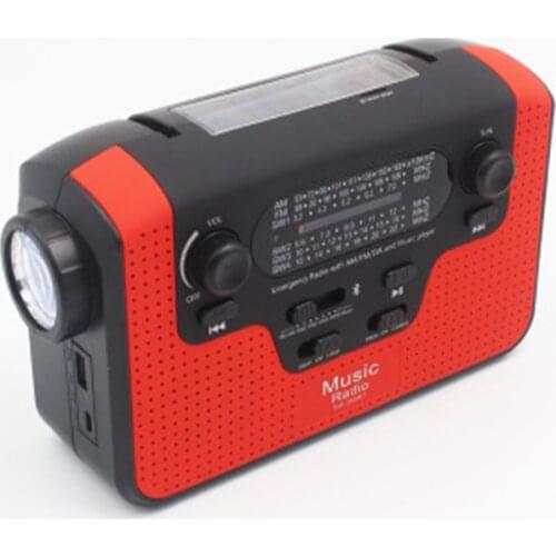 Emergency Power Flashlight Hand Crank Dynamo Outdoor Solar MuiltiFunction AM/FM Radio Mobile With Phone Bank Torch For Camping