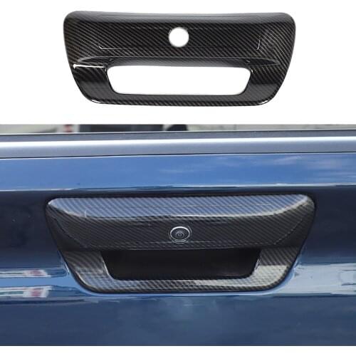 Carbon Fiber Color Modified Tailgate Handle Cover Fit For Dodge RAM 1500 2018 2019 2020 Cargo Box Door Switch Handle Panle