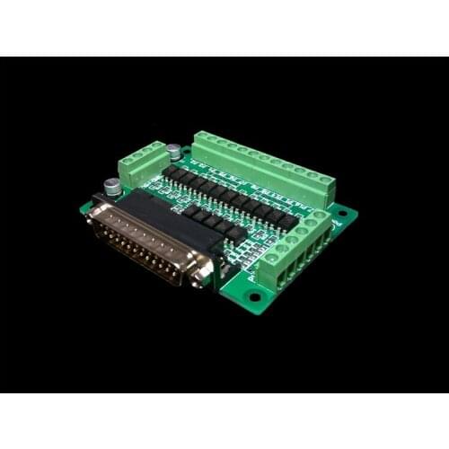 CNC 25P parallel port interface board 5DI 12DO Optical isolation KCAM4, MACH3 EMC2/linuxcnc