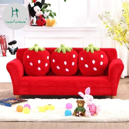 Louis Fashion Childrens Sofas Cute Cartoon Cloth Combinations Strawberry Belt Pillow Kindergarten Baby