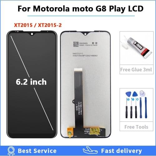 For Motorola Moto G8 Play LCD Display Touch Screen Digitizer Assemble XT2015 XT2015-2 For Moto G8 Play LCD Screen + tools + glue