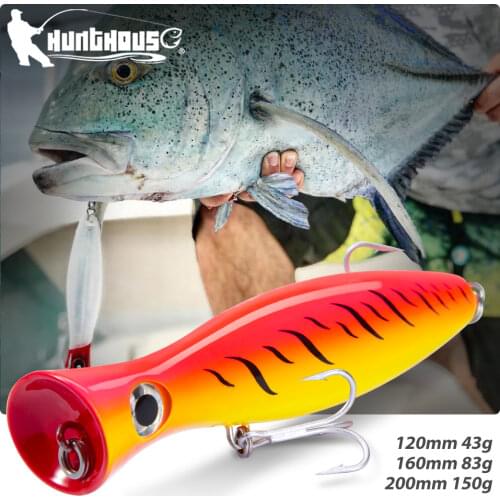 Hunthouse Popper Fishing Bait Spinning GT Lure Saltwater Isca Poppers Lure Hard Baits Trolling Fishing Tackle Tuna Bluefish