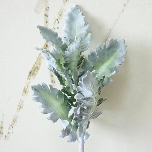 Flocked Artificial Miller plants Purple leaves Home wedding Christmas DIY decoration fake Flowers arrangement faux foliage