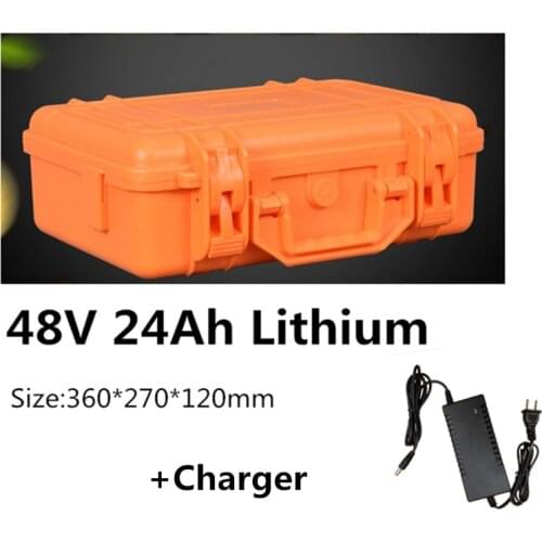 48V 24Ah 25Ah 20Ah Lithium li ion battery pack and waterproof ABS case for lawn mower electric scooter backup power supply truck