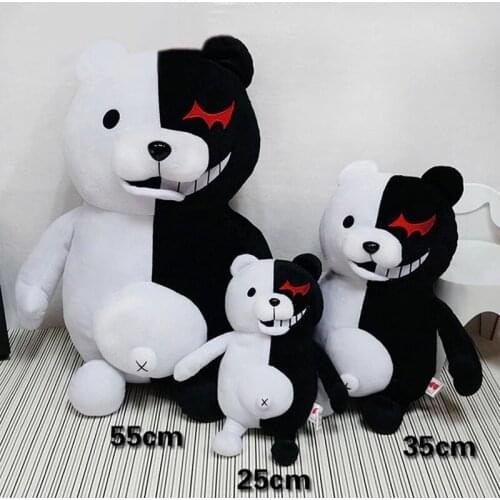 Dangan Ronpa Super Danganronpa 2 Monokuma Plush Toy Black White Bear Soft Stuffed Animal Dolls Mascot Birthday Gift for Children