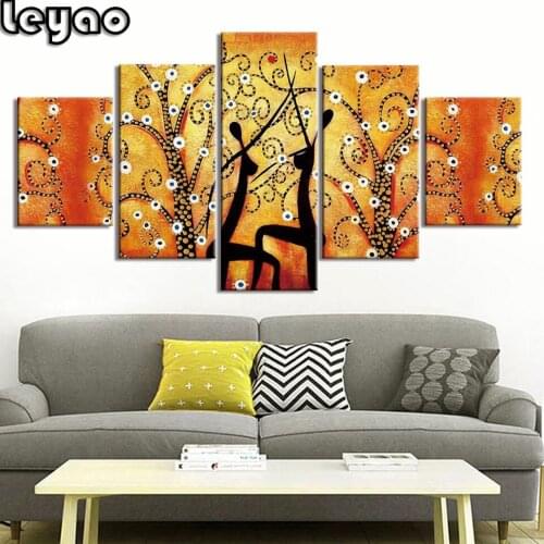 Wonderful dancer Diamond Mosaic Full Square 5d Diy Diamond Embroidery round Drill 5 Pieces/set Abstract Dance Diamond Painting