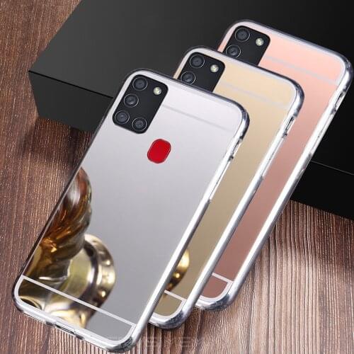Soft Case for Samsung Galaxy A11 M11 A21S A51 A71 Note 10 Lite A10 A10S A50 A50S A20S A30S A70 Luxury Plating Soft Mirror Cover