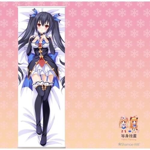 New Japanese Anime Cartoon Hyperdimension Neptunia Peach Skin Velvet Rectangle Flat Wall Scroll Painting Poster Print 150*50cm