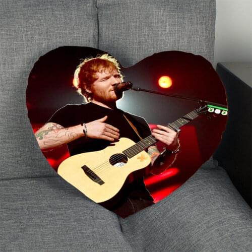New Arrival Custom Ed Sheeran Zipper Pillowcase Cover Detective Heart Shape Pillow Cover Bedroom Wedding Decorate