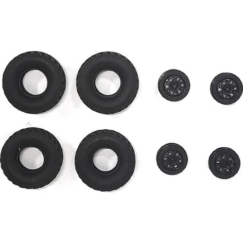 New Upgrade Rubber Track Tires Spare Parts with Wheel Rim,for MN90 MN91 WPL C14 C24 RC Car Truck Wheels