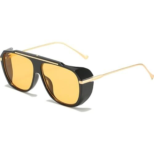 New Quality Big Frame Poilt Sunglasses Men Women Metal Plastic Mix Aviation Sun Glasses Trendy Gradient Tide Ride Uv400 Eyewear