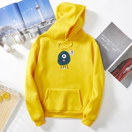 Single Eye Graphics Cartoon Print Student Harajuku Hoodies Winter Kawaii Sweatshirt Women Jacket Streetwear Gothic Ariana Grande