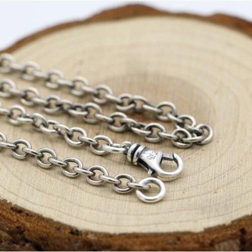 Punk ch chain necklace personality contracted Thai silver rope section clavicle GD with male ms pendant accesories