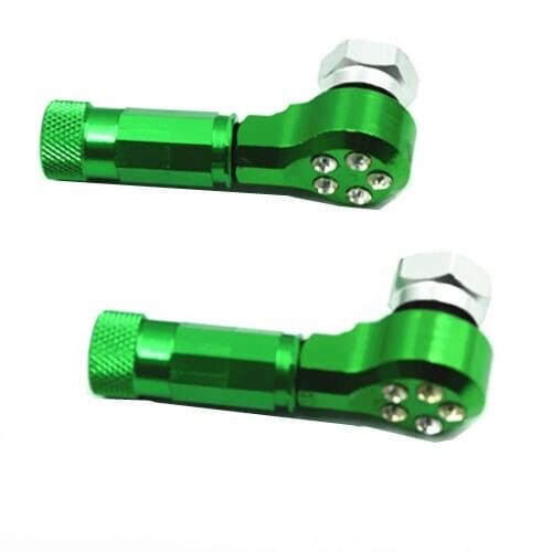 Pair Motorcycle CNC Green Wheel Tire Valve Stem Caps For Honda Street bike Dirt bike Dual Sport Bike Chopper Touring Cruser Atv